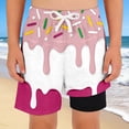 thumbnail image 2 of Elara Kids Ice Cream Print Athletic Shorts – Unisex Summer Active Shorts for Boys & Girls, Lightweight Play Shorts Ages 2-14 Light Pink 140, 2 of 3
