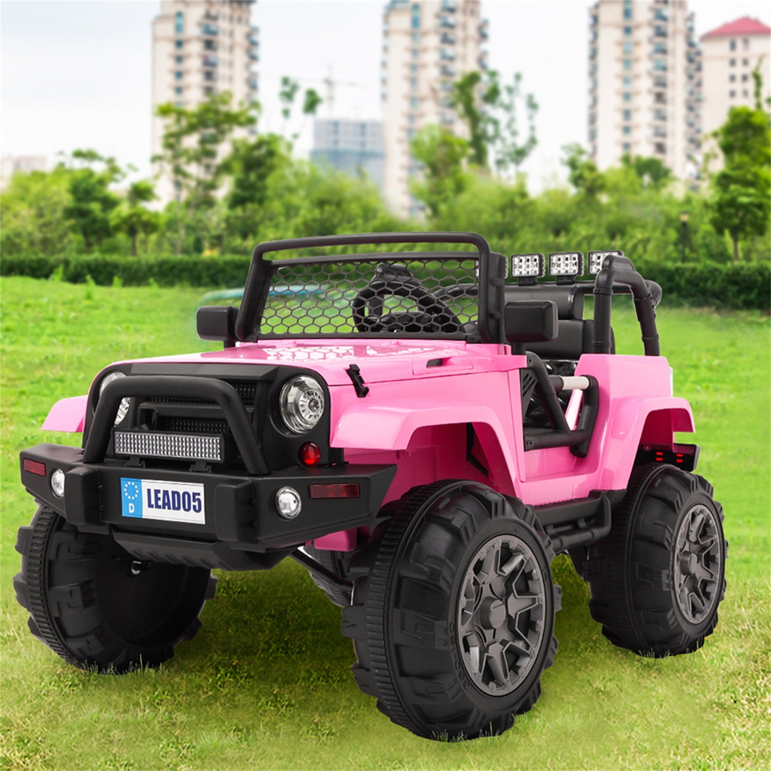 CIPACHO Dual Drive 12V Kids Ride On Truck Car Toy with Parent Remote Control, Spring Suspension, LED Lights, Pink CIPACHO Dual Drive 12V Kids Ride On Truck Car Toy with Parent Remote Control, Spring Suspension, LED Lights, Pink