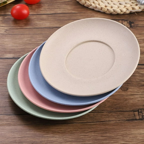 Tupukom Household Spit Bones Plates Reusable Plastic Unbreakable Dinner Plates Snack Food Plastic Fruit Dish,4pcs