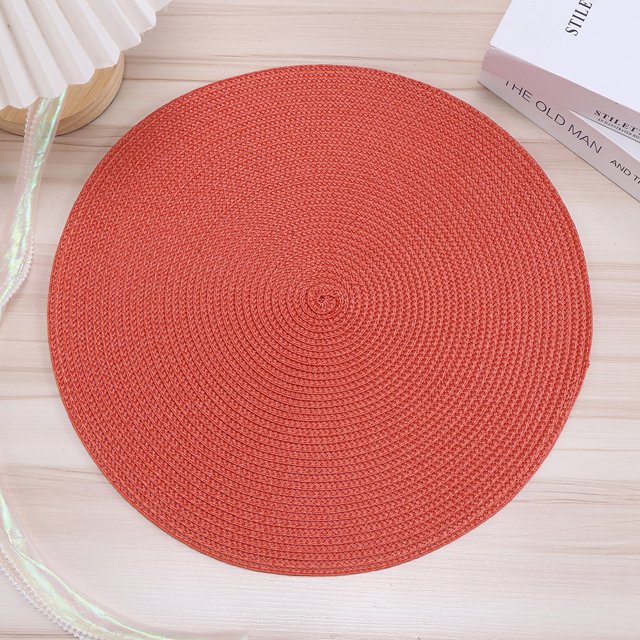 Posavasos redondo de polipropileno tejido para mesa de comedor, con aislamiento térmico, tejido simple, retro, ligero y lujoso