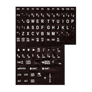 Alphanumeric Replacement Keyboard Labels - white letters on black (Best Keyboard Under 25)