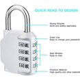 thumbnail image 3 of Combination Padlock Number Locker Combination Padlock 4 Digit Gym Combination Lock Silver, 3 of 5