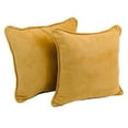 thumbnail image 3 of Blazing Needles Solid Microsuede Double-Corded Square Throw Pillows with Inserts (Set of 2), 18", Lemon, 3 of 3