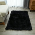 thumbnail image 2 of Mainstays Black Faux Fur  Non-Skid Fluffy Floor Rug for Living Room, 30"x46", 2 of 7
