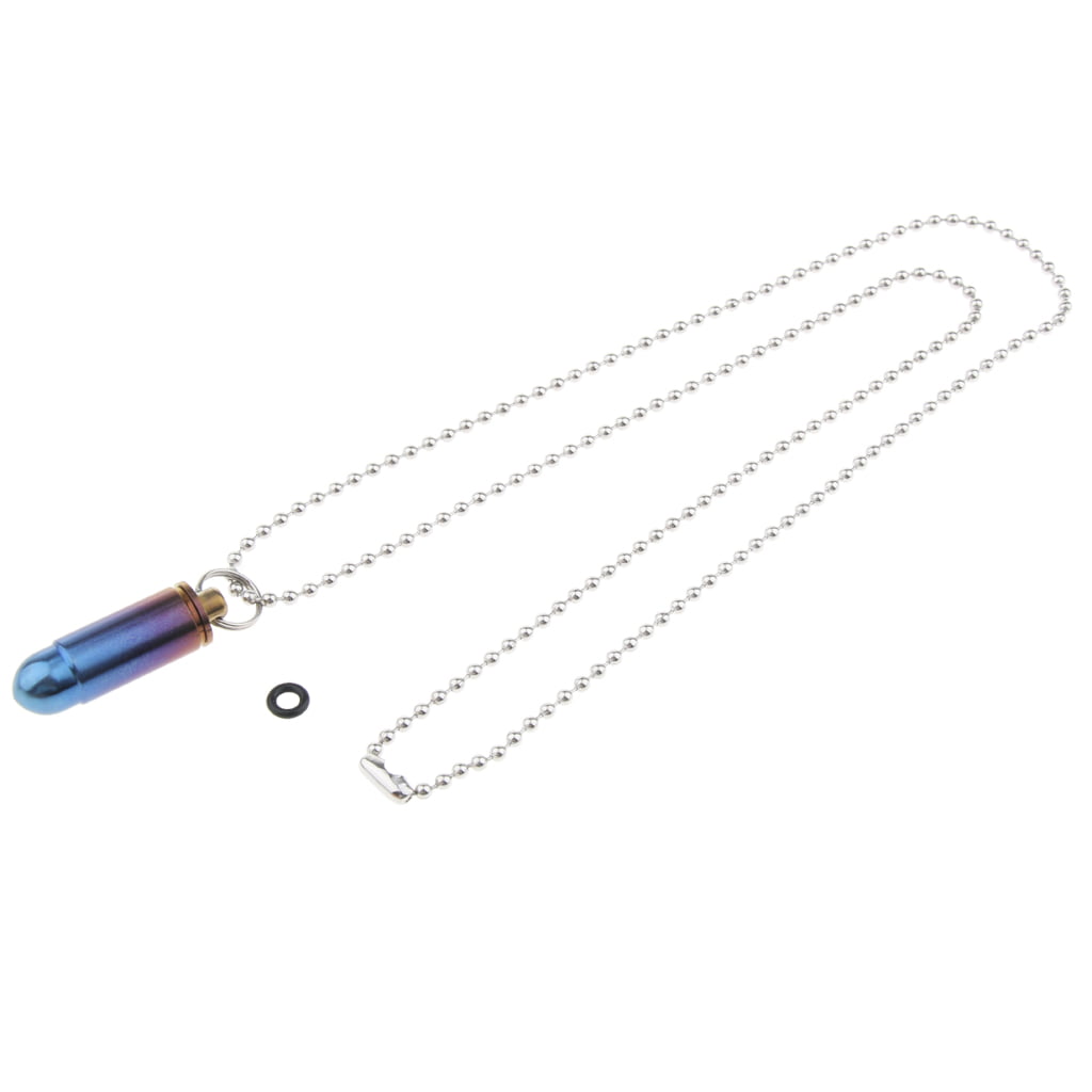Stainless Steel Fashion Necklace Charm Pendant and Titanium Mini Pill Fob 