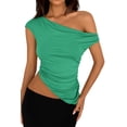 thumbnail image 1 of Remera PRETTYGARDEN 2025 Crop Top Asimétrico con Un Hombro y Frunces M, 1 of 8