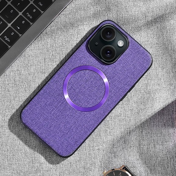 For Google Pixel 9 Matte Case [Compatible with Magsafe] Soft TPU Bumper   PU Leather Cloth Textured Back Ultra-Thin Business Shockproof Soft Drop Protective Case For Google Pixel 9,Purple