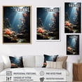 thumbnail image 4 of Designart "Submerged Elegance In Pink Coral Beauty" Coastal Coral Under Water Floater Framed Wall Art Living Room, 4 of 5