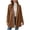 Brown, variant on Women's Peter Pan Collar A-Line Cape Coat, Short Wool Blend Swing Jacket with Double Buttons