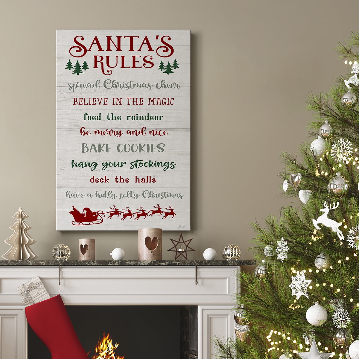 Santa's Rules- Gallery Wrapped Canvas