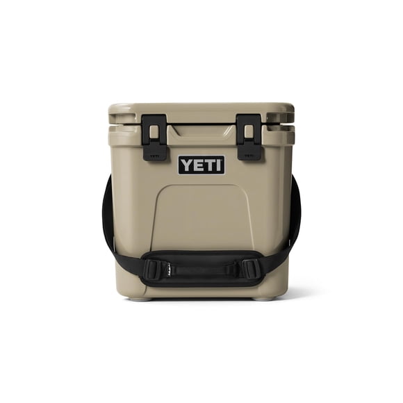 Cooler YETI Roadie 24 2.0 Hard con correa para el hombro y desagüe, color canela