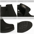 thumbnail image 2 of BURUDANI Women's Fashion Low Heel Chunky Ankle Boots Winter Casual Party BootsBlack/Pu Size 9, 2 of 4