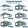 thumbnail image 3 of SANOPY 10' x 30' Heavy Duty Pop up Canopy Party Tent with 8 Removable Sidewalls, Wave Eave Outdoor Waterproof Patio Gazebo Tent with Carry Bag, Backyards Camping Picnics, Gray, 3 of 11