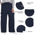 thumbnail image 2 of SWQZVT Plus Size Womens Pants Cargo Pants for Women Lightweight Drawstring Pants with Pockets Solid Color Soft Wide Leg Pants XL, 2 of 7