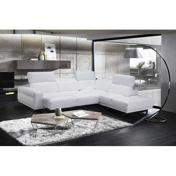Snow White Top Grain Leather Sectional Sofa Bed Rhc J M Davenport Contemporary Com Snow White Top Grain Leather Sectional, Top Grain Leather Sectional Sofa