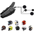 thumbnail image 2 of Motorcycle Bluetooth Headset, IPX6 Waterproof, with CVC Noise Cancellation Stereo Music, E1 Helmet Intercom Headset for Half/Open Face Helmet, 2 of 8