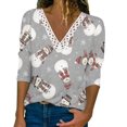 thumbnail image 2 of Pntutb Casual Mujer Cuello en V Verano Sexy Estampado Regular Mujer Manga larga top Pntutb Pntutb-2858, 2 of 5