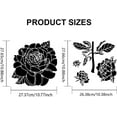 thumbnail image 2 of 2pcs Peony Stencil 11.8×11.8inch Large Peony Flower Stencils for Painting Splicing Style with Paint Brush Spring Floral Peony Drawing Template for Wood Walls Canvas Furniture Art Crafts DIY, 2 of 9