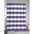 thumbnail image 5 of Purple and Shower Curtain, White Stripes Waterproof Shower Curtain Set with 12 Hooks Lightweight Washable Fabric Shower Curtains for Bathroom 72x78 Inches, 5 of 6