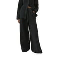 thumbnail image 3 of Women'S Drawstring Wide Leg Jeans Low Waisted Loose Fit Denim Pants Black L, 3 of 9
