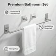 thumbnail image 5 of Towel Bar Set-24 Inch Stainless Steel Towel Bar with 2 Heavy-Duty Hooks, 5 of 5