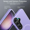 thumbnail image 4 of Entronix Magnetic Phone Case Compatible with Galaxy S24, Translucent Frosted Matte Back Shock-Absorbent Hybrid Cover, Purple, 4 of 5