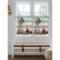 thumbnail image 6 of Windmill Farmhouse Half Window Curtains 24 Inches Long, Vintage Teal Brown Wooden Butterfly Window Treatment Curtain Drapes, Short Curtains Tiers for Kitchen Over Sink, 27.5"x24", 2 Panels, 6 of 7