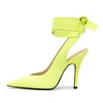 thumbnail image 2 of XYD Women Classic Ankle Wrap Lace Up Pumps Thin High Heel Pointed Closed Toe Stiletto Sandals Party Dressy Shoes Size 14.5 Lemon Yellow, 2 of 4