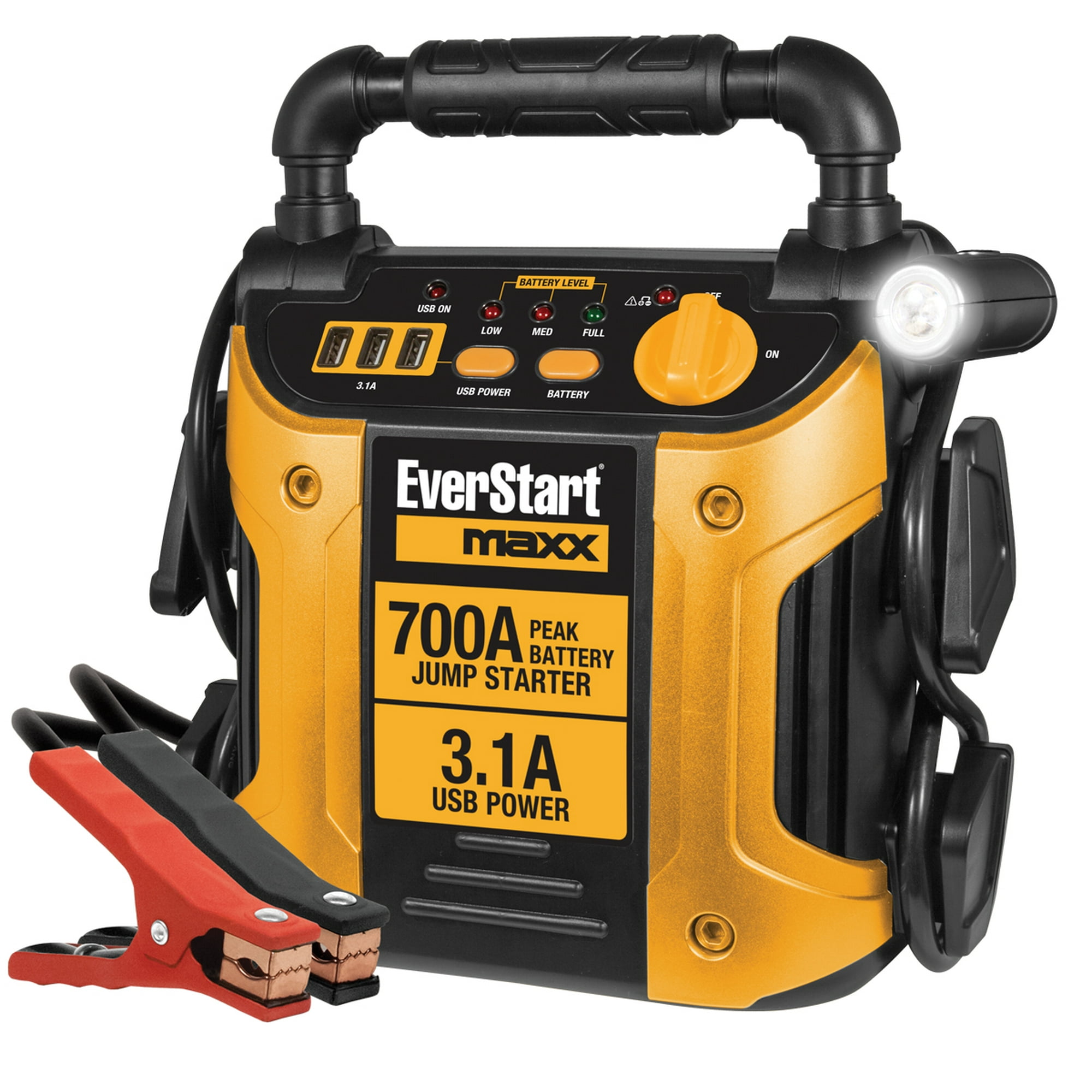 EverStart Maxx 700 Amp Jump Starter with Triple USB Charging Ports and Pivoting LED Work Light