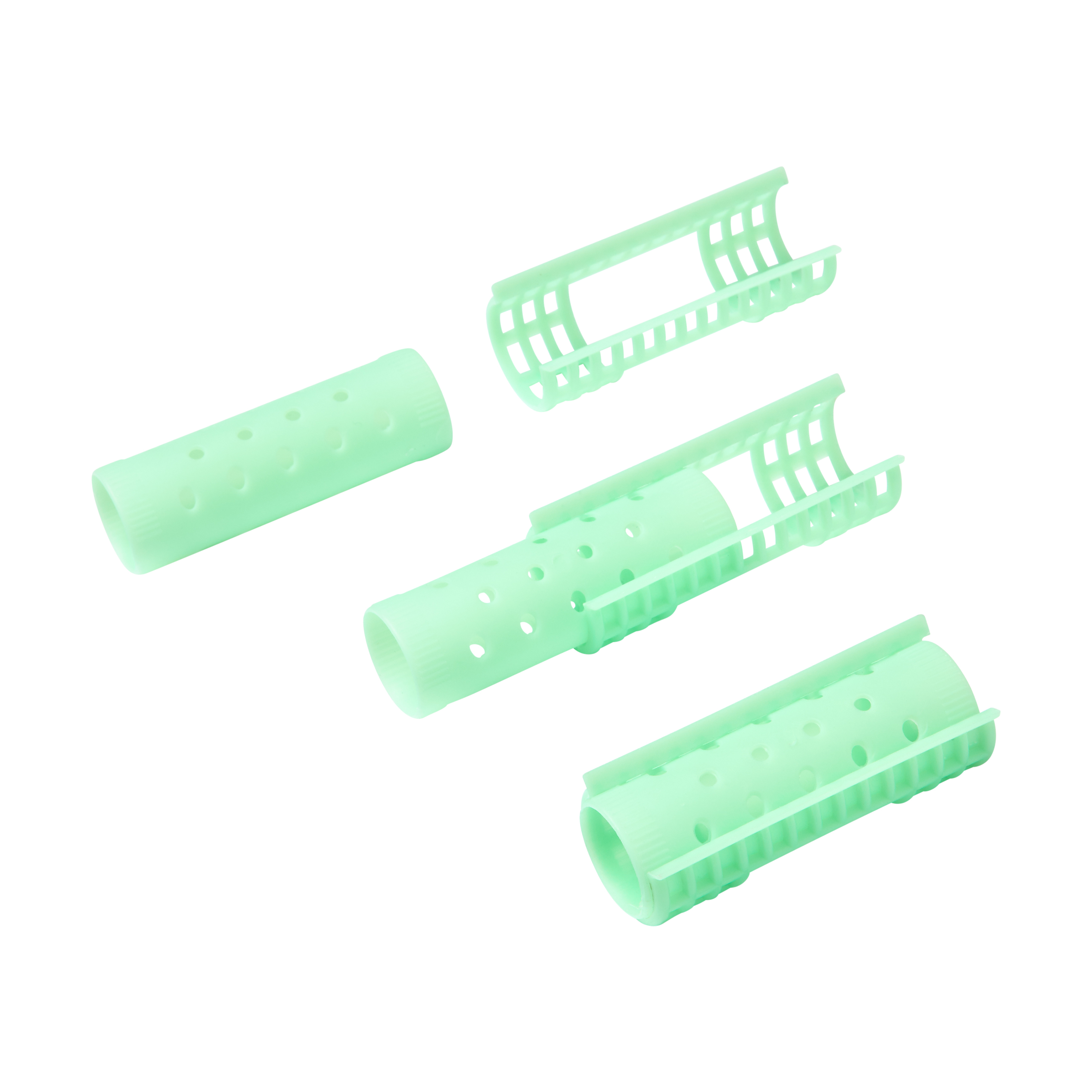 KISS Colors & Care Magnetic Snap On Hair Roller, 7/8", Large, 10 Piece Set, Green