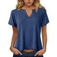 thumbnail image 2 of vigerkar Womens Tops Short Sleeve V-Neck T Shirts Casual Basic Tees Trendy Clothes (Navy, XL), 2 of 9