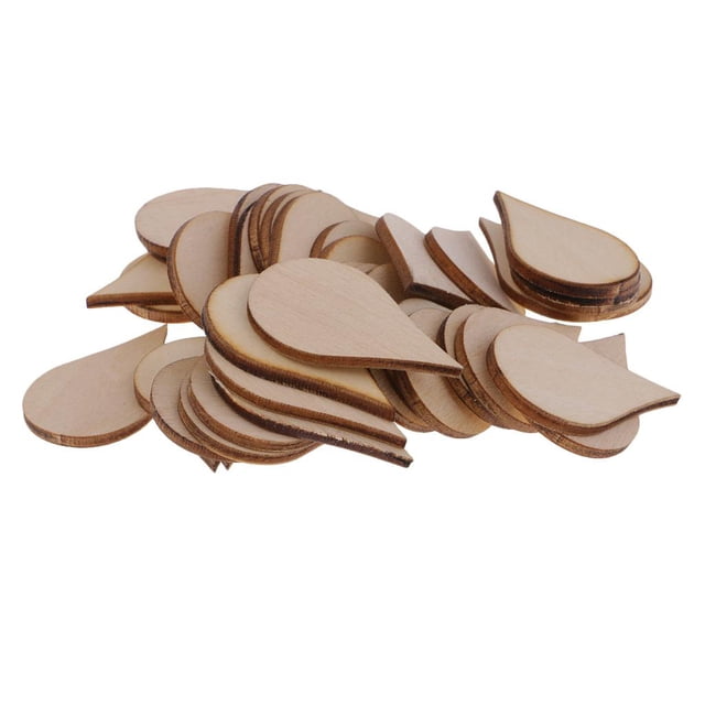 Formas de gota de madera sencillas Manualidades Recortes de bricolaje Adorno de madera MDF para 50 piezas 40x25 mm