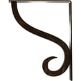 thumbnail image 4 of Ekena Millwork 2"W x 10"D x 12"H Ashford Triple, Wrought Iron Bracket, (Triple center brace), Antiqued Brass, 4 of 8