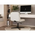 thumbnail image 3 of CRXX Armless Criss Cross Chair Comfy Office Chair Home Office Desk Chair Computer Chair Vanity Chair for Bedroom, Makeup Room, Living Room Chairs (Shell Shape, Milky White), 3 of 8