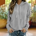 thumbnail image 2 of lcziwo Oversized Hoodie for Women Athletic Long Sleeve Sweatshirts with Pockets Solid Color Drawstring Hoodies Winter 2026 Gray,XXL, 2 of 10