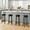 black 4pcs, variant on Huisuilinss Swivel Bar Stools Set,Counter Height Barstools With Footrest And Metal Frame,30"H Round PU Leather Upholstered Bar Stools,Backless Bar Chairs For Kitchen Island