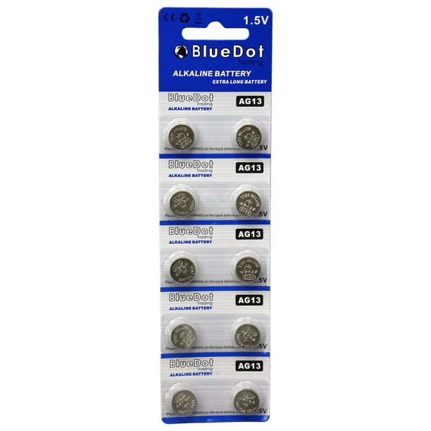 Bluedot Trading Ag13 Also Known As Lr44 And Lr1154 Alkaline Button Cell Batteries 10 Pack Walmart Com Walmart Com