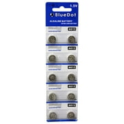 BlueDot Trading AG13 (also known as LR44 and LR1154) Alkaline Button Cell Batteries - 10 Pack