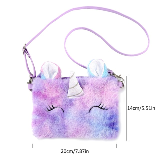 Bolso bandolera de felpa para niñas y niños, bonito bolso de hombro, cartera para niños