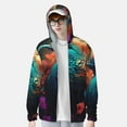 thumbnail image 3 of Fotbe Colorful Flower Bird Men's Women's UPF 50+ Sun Protection Jacket Hooded Cooling Shirt with Pockets Hiking Outdoor Performance-XX-Large, 3 of 8