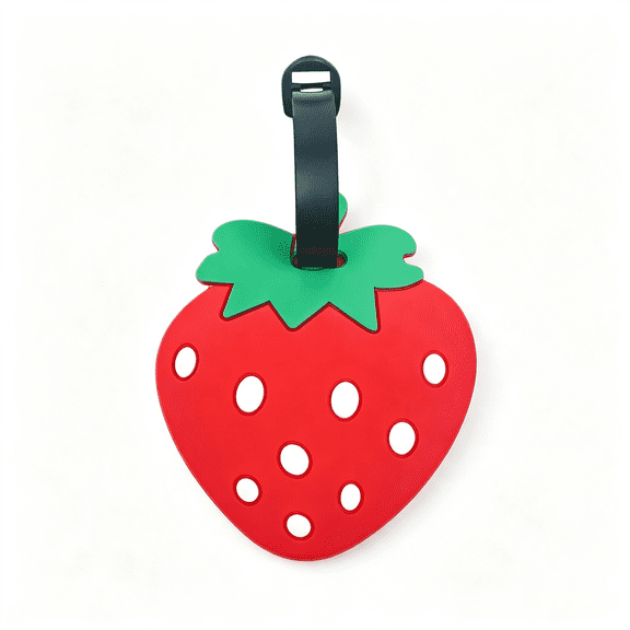 GASTROPOD Cute Silicone Luggage Tag Baggage Tags (Strawberry) | for Women Men Unique Travel Bag Tags Funny Colorful Identifier Suitcase Label Cute Luggage Tags