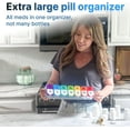 thumbnail image 2 of Huge Extra Large Pill Organizer — XL Daily Pill Box — 7 Day Am Pm Pill Case Jumbo Pill Container — Supplement Organizer — Twice A Day Big Pill Organizer, 2 of 7