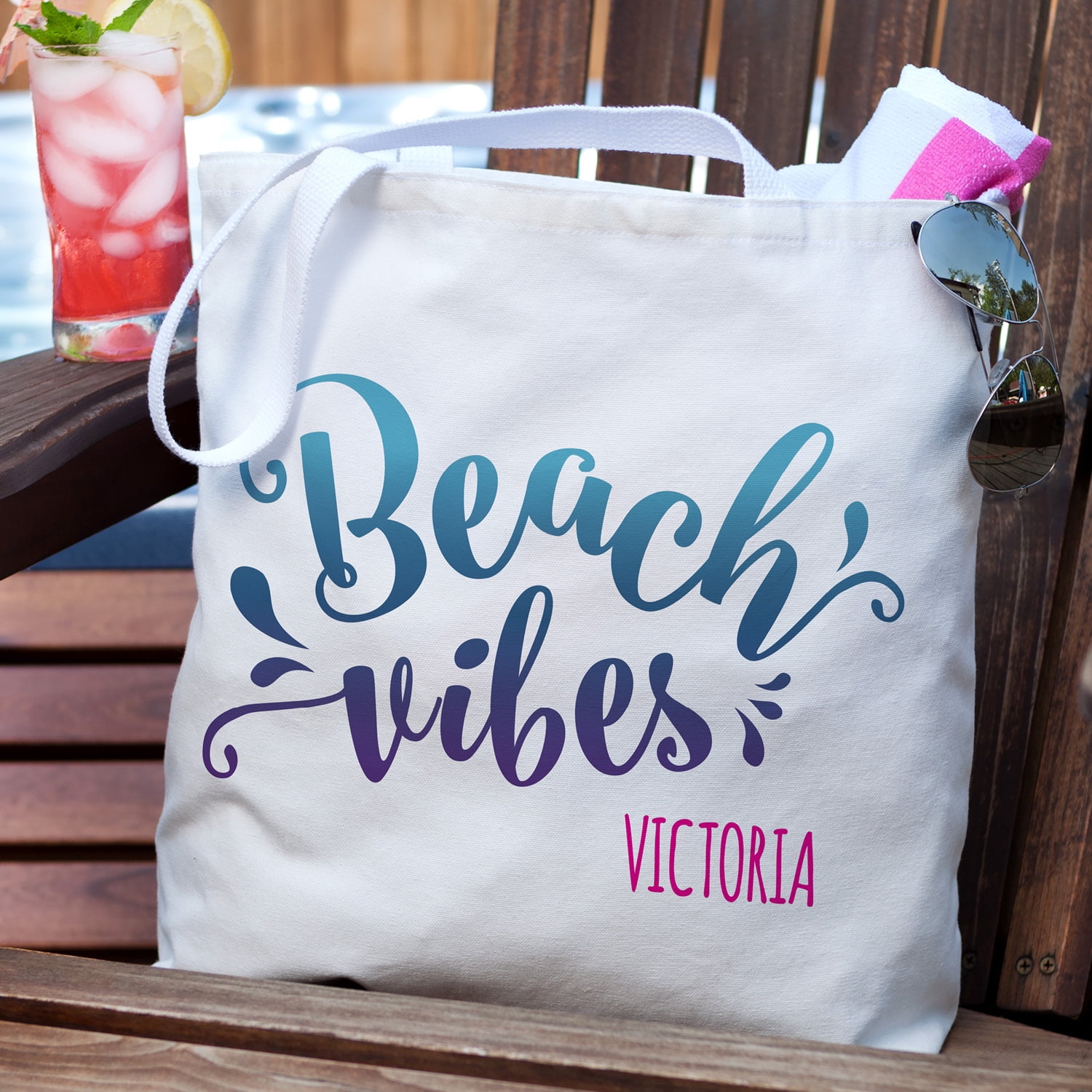 personalized beach tote