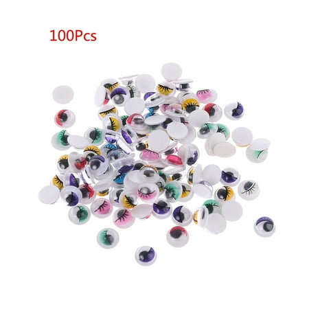 

100pcs Mixed Color Self Adhesive Eyes with Eyelashes for Doll Bear Stuffed Toy D