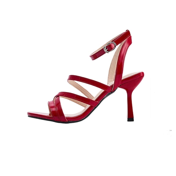 Women's Strappy Sandals Slingback Open Toe Dress Shoes Womens Ankle Strap Buckle Party Stiletto High Heel Sandals for Party Wedding Dress