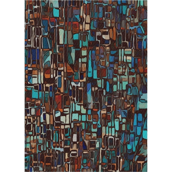 Ahgly Company Machine Washable Indoor Rectangle Transitional Chocolate Brown Area Rugs, 5' x 7'