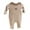 C-8627Coffee, variant on TEDOYE Toddler Baby Boy Girl Solid Color Romper And Cute Knit Hat Long Sleeve Knit Outfits Clothes 2PC Lovely Wear, 12-18 Months