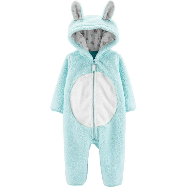 Carter's Carter's Baby Hooded Sherpa Pram Suit Mint Bunny, 12