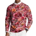 thumbnail image 2 of yuCgh Men's Long Sleeve Ribbed Pullover with Valentine's Day Pattern, Round Neck Casual Knit Sweater, Festive Design Comfort Fit Soft Fabric,Watermelon Red M, 2 of 7