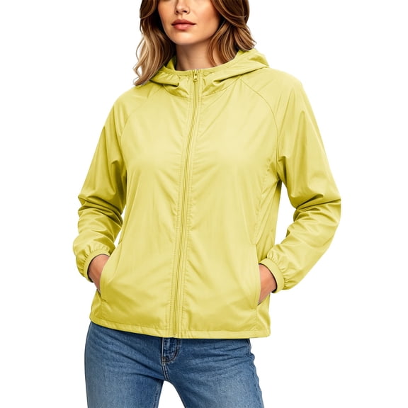 cocolona Sun Protection Top for Women Lightweight Long Sleeve Hooded Zipper Jacket Outdoor Sport Sunscreen Coat with Pockets